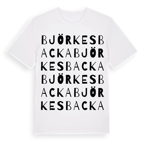 Björkesbacka ordlek t-shirt – ekologisk bomull t-shirt från Pinshirt