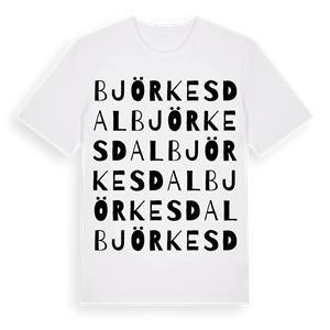 Björkesdal ordlek t-shirt – ekologisk bomull t-shirt från Pinshirt