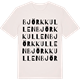 Vintage White t-shirt med Björkkullen ordlek t-shirt