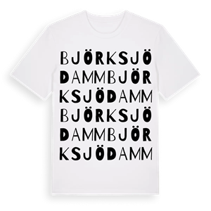 Björksjödamm ordlek t-shirt – ekologisk bomull t-shirt från Pinshirt