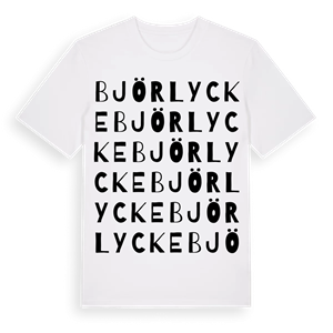 Björlycke ordlek t-shirt – ekologisk bomull t-shirt från Pinshirt