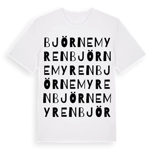 Björnemyren ordlek t-shirt – ekologisk bomull t-shirt från PinShirt