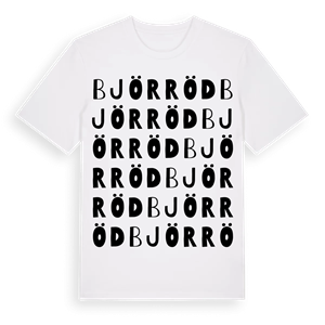 Björröd ordlek t-shirt – ekologisk bomull t-shirt från Pinshirt