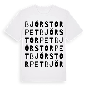Björstorpet ordlek t-shirt – ekologisk bomull t-shirt från Pinshirt