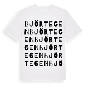 Björtegen ordlek t-shirt – ekologisk bomull t-shirt från Pinshirt