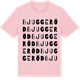 Pink Cotton t-shirt med Bjuggeröd ordlek t-shirt