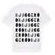 White t-shirt med Bjuggeröd ordlek t-shirt