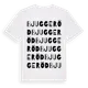 White t-shirt med Bjuggeröd ordlek t-shirt
