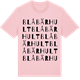 Pink Cotton t-shirt med Blåbärhult ordlek t-shirt