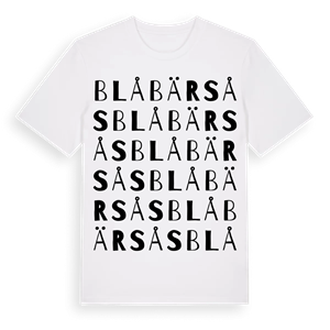 Blåbärsås ordlek t-shirt – ekologisk bomull t-shirt från Pinshirt