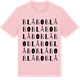 Pink Cotton t-shirt med Blåbo ordlek t-shirt
