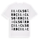 White t-shirt med Blacksgärde ordlek t-shirt