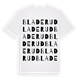 White t-shirt med Bladerud ordlek t-shirt