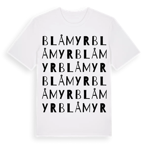 Blåmyr ordlek t-shirt – ekologisk bomull t-shirt från Pinshirt
