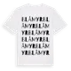 White t-shirt med Blåmyr ordlek t-shirt
