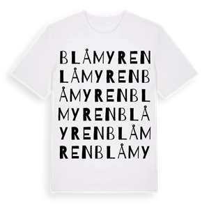 Blåmyren ordlek t-shirt – ekologisk bomull t-shirt från Pinshirt