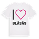 White t-shirt med Jag älskar Blåsås t-shirt stort tryck