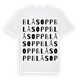White t-shirt med Blåsopp ordlek t-shirt