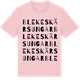 Pink Cotton t-shirt med Blekeskärs ungar ordlek t-shirt