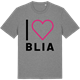 Mid Heather Gray t-shirt med Jag älskar Blia t-shirt stort tryck