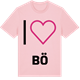 Pink Cotton t-shirt med Jag älskar Bö t-shirt stort tryck