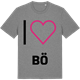 Mid Heather Gray t-shirt med Jag älskar Bö t-shirt stort tryck