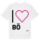 White t-shirt med Jag älskar Bö t-shirt stort tryck