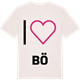 Vintage White t-shirt med Jag älskar Bö t-shirt stort tryck