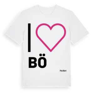 Jag älskar Bö t-shirt stort tryck – ekologisk bomull t-shirt från Pinshirt