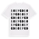 White t-shirt med Bobygd ordlek t-shirt