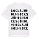 White t-shirt med Bocksjöholm ordlek t-shirt