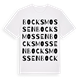 White t-shirt med Bocksmossen ordlek t-shirt