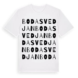 Bodasvedjan ordlek t-shirt – ekologisk bomull t-shirt från Pinshirt