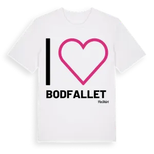 Jag älskar Bodfallet t-shirt stort tryck – ekologisk bomull t-shirt från Pinshirt