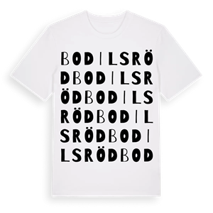 Bodilsröd ordlek t-shirt – ekologisk bomull t-shirt från Pinshirt