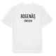 White t-shirt med Bogenäs i Sverige t-shirt