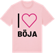 Pink Cotton t-shirt med Jag älskar Böja t-shirt stort tryck