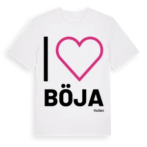 Jag älskar Böja t-shirt stort tryck – ekologisk bomull t-shirt från Pinshirt