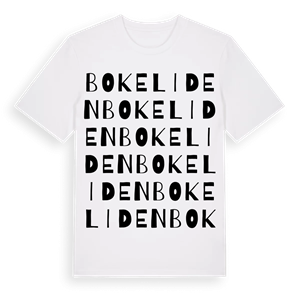Bokeliden ordlek t-shirt – ekologisk bomull t-shirt från Pinshirt