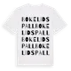 White t-shirt med Bokelids Pall ordlek t-shirt