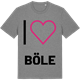 Mid Heather Gray t-shirt med Jag älskar Böle t-shirt stort tryck