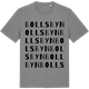 Mid Heather Gray t-shirt med Bollsbyn ordlek t-shirt