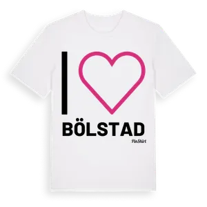 Jag älskar Bölstad t-shirt stort tryck – ekologisk bomull t-shirt från Pinshirt
