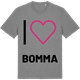 Mid Heather Gray t-shirt med Jag älskar Bomma t-shirt stort tryck