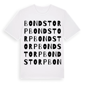 Bondstorp ordlek t-shirt – ekologisk bomull t-shirt från Pinshirt
