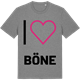 Mid Heather Gray t-shirt med Jag älskar Böne t-shirt stort tryck
