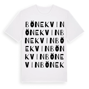 Bönekvin ordlek t-shirt – ekologisk bomull t-shirt från Pinshirt