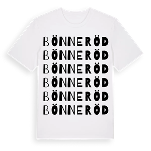 Bönneröd ordlek t-shirt – ekologisk bomull t-shirt från Pinshirt