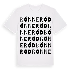 Bönneröd ordlek t-shirt – ekologisk bomull t-shirt från Pinshirt