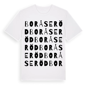 Boråseröd ordlek t-shirt – ekologisk bomull t-shirt från Pinshirt